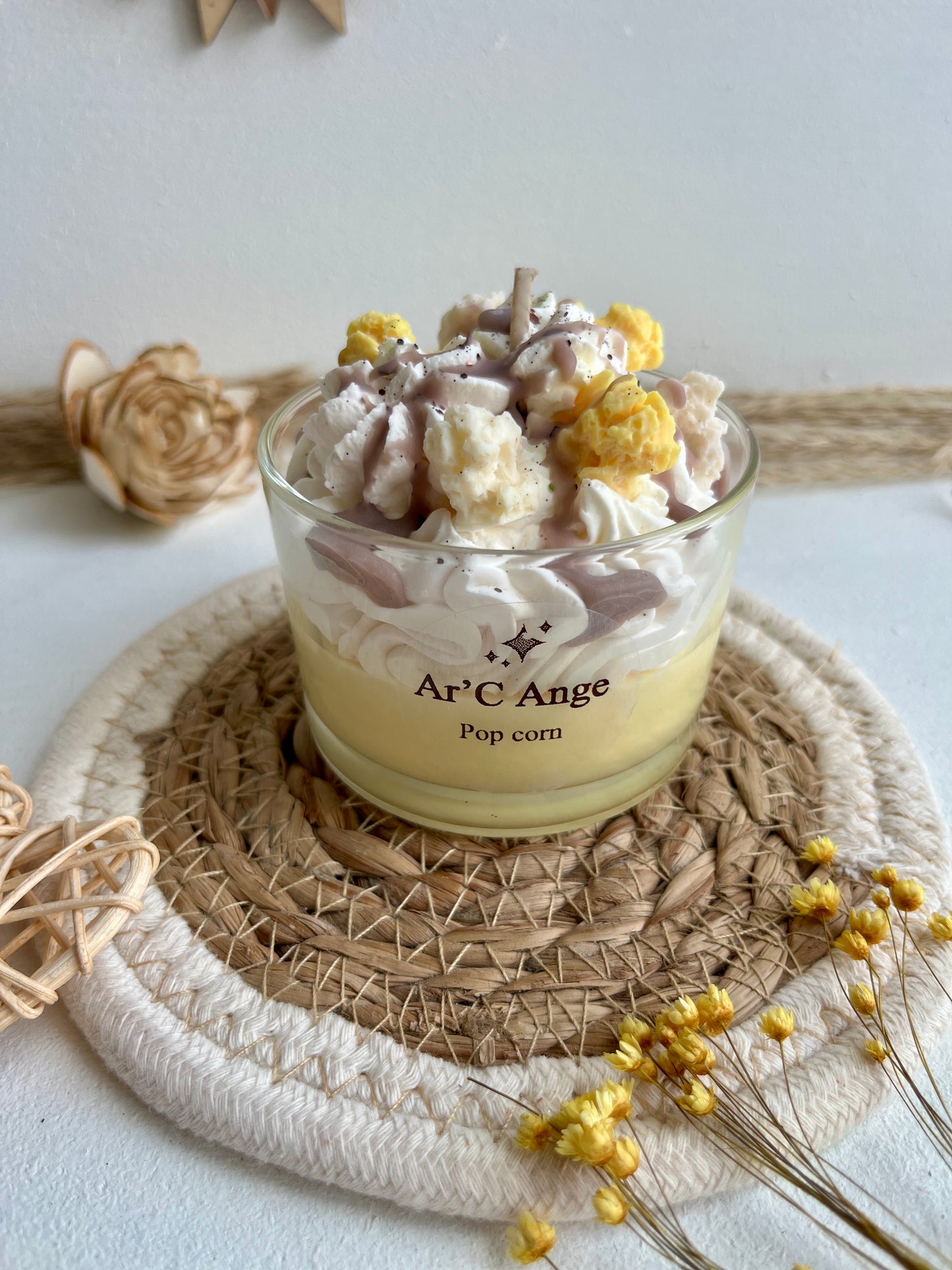 Bougie gourmande Pop Corn - Bougie Parfumée Artisanale | Ar'C Ange