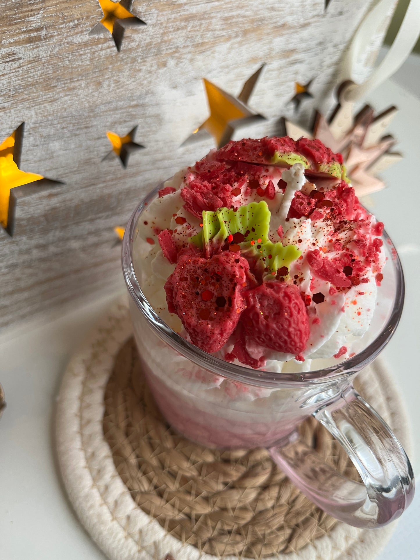 Bougie gourmande Milk-shake Fraise