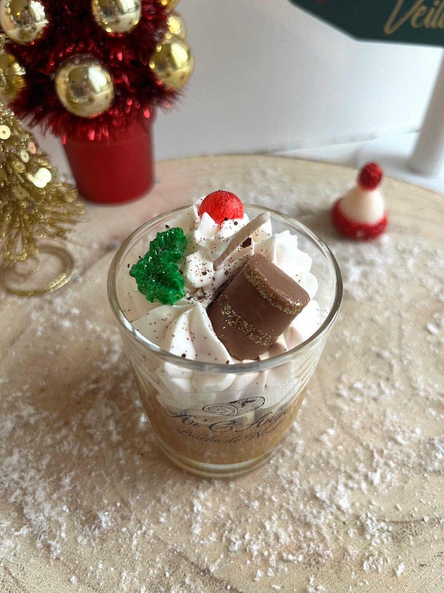 Mini bougie gourmande - Bûche de Noël