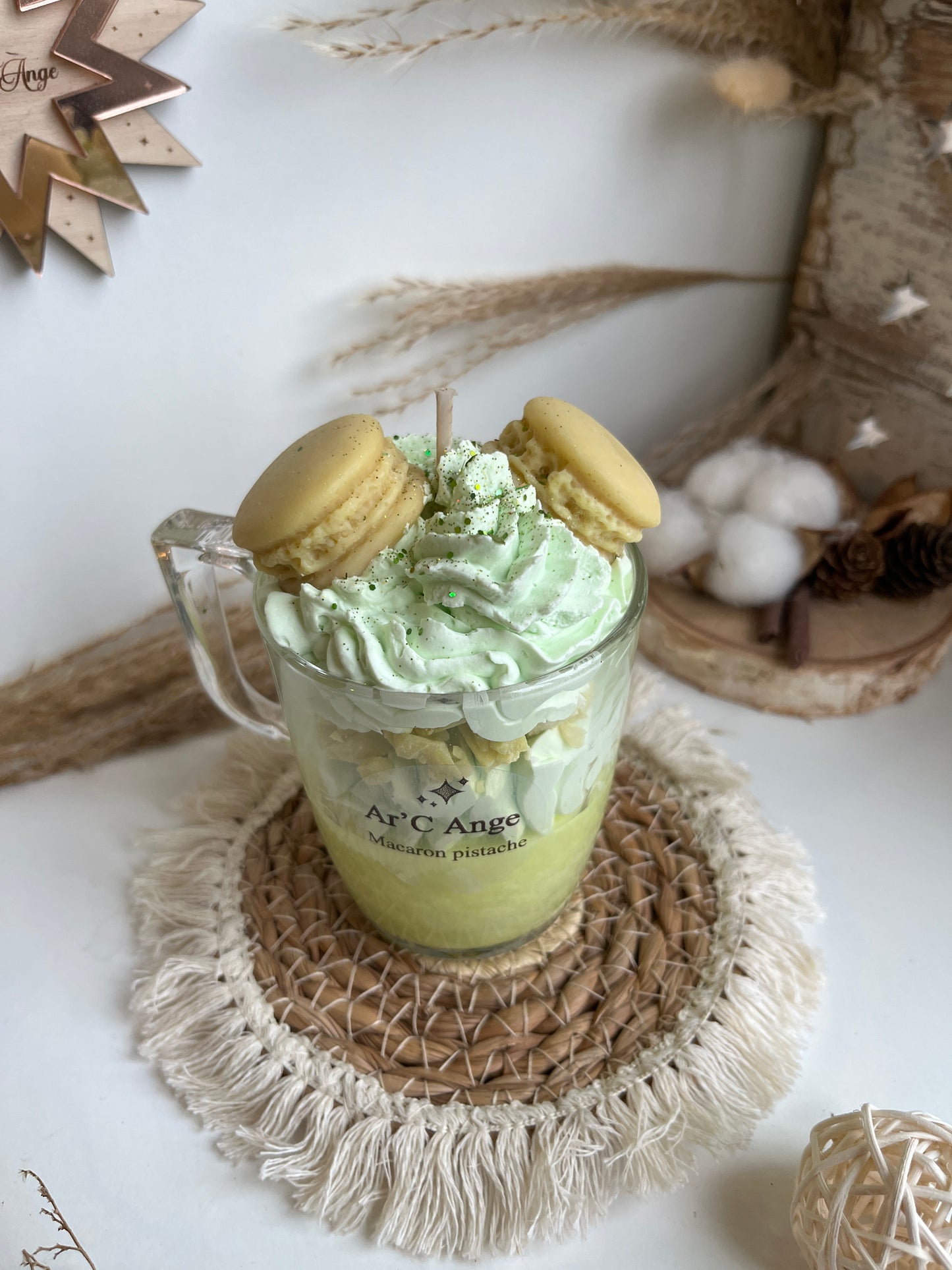 Bougie gourmande Macaron Pistache