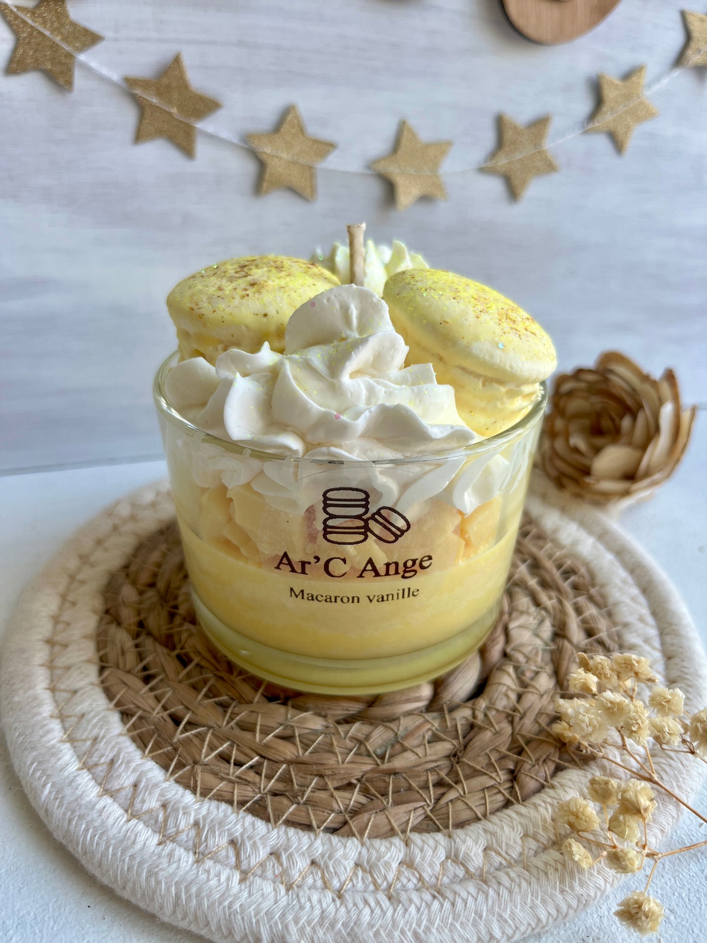 Bougie gourmande Macaron Vanille des îles