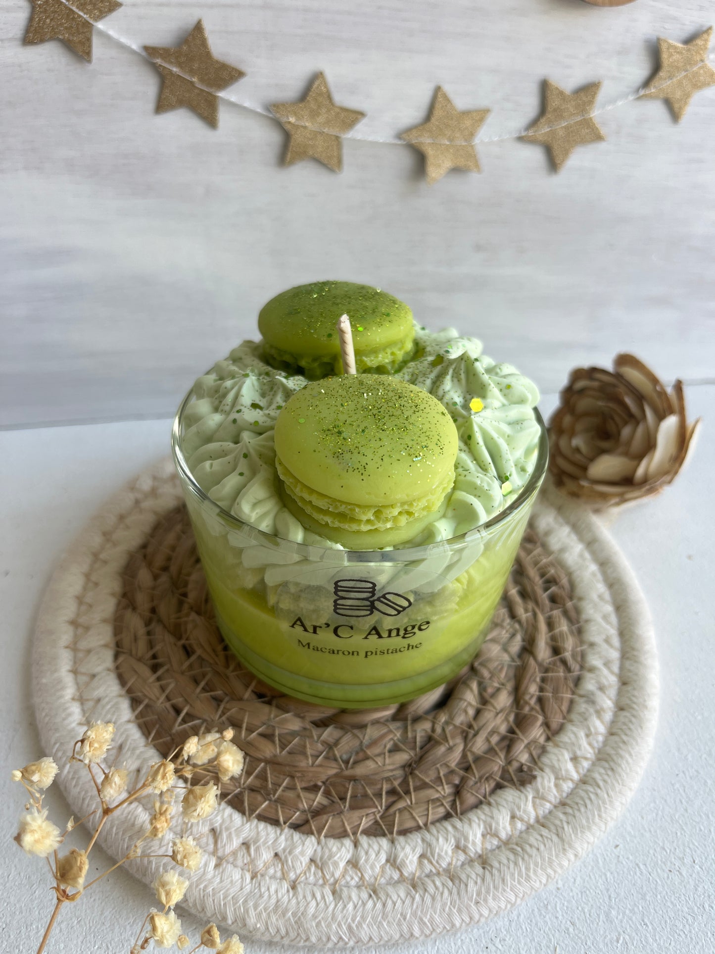 Bougie gourmande Macaron Pistache