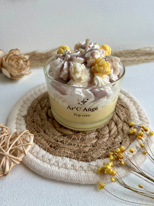 Bougie gourmande Pop Corn - Bougie Parfumée Artisanale | Ar'C Ange