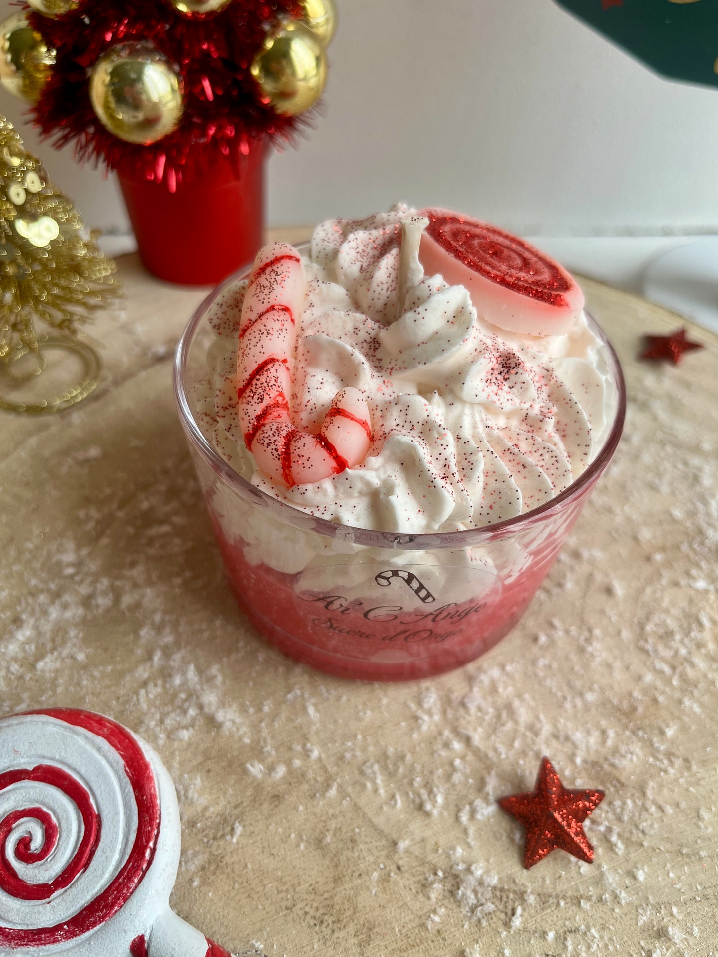 Bougie gourmande Noel sucre d'orge cire végétale