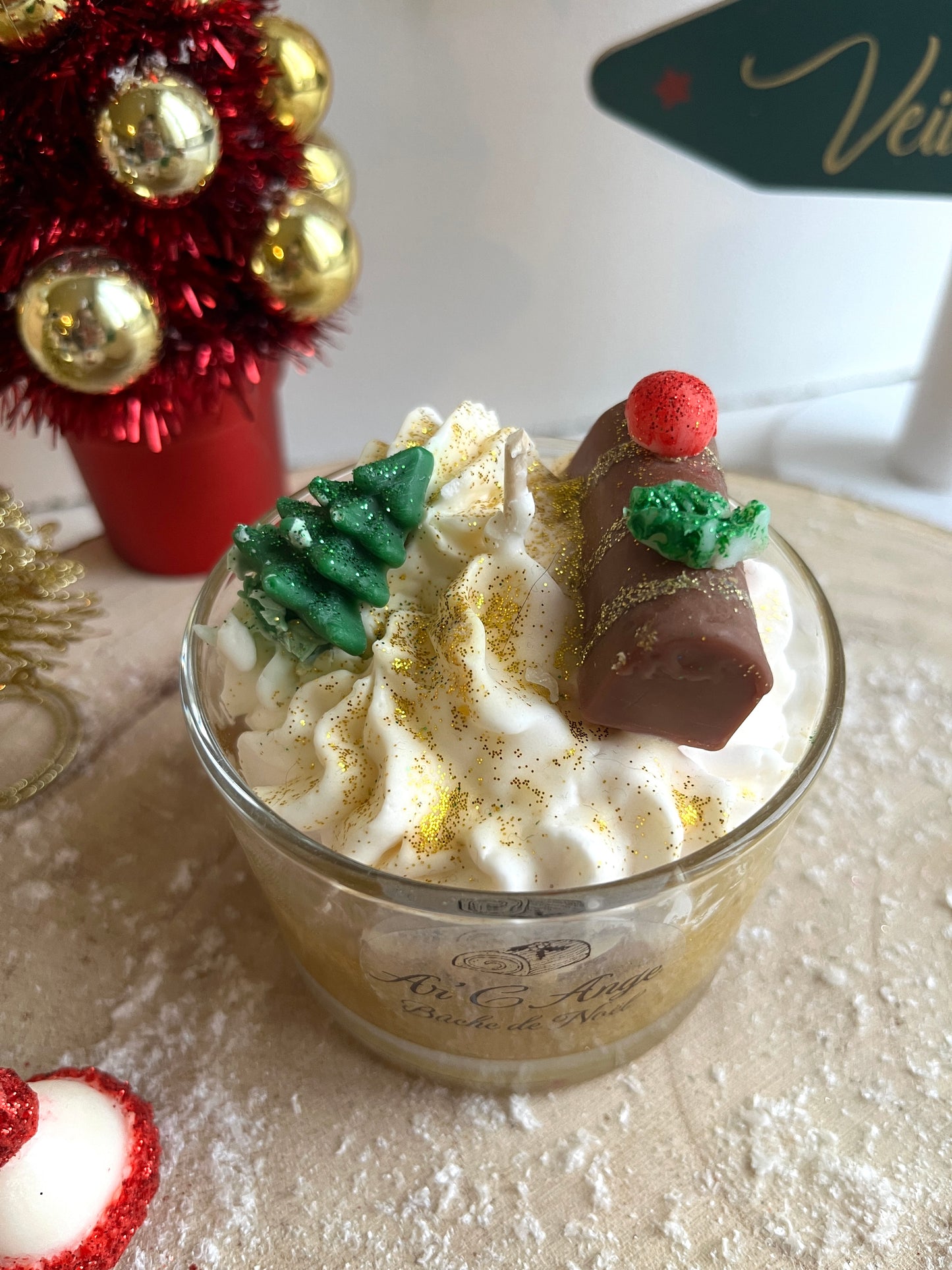 Bougie gourmande - Bûche de Noël