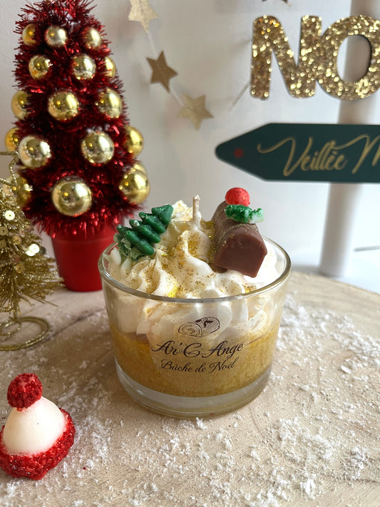 Bougie gourmande - Bûche de Noël