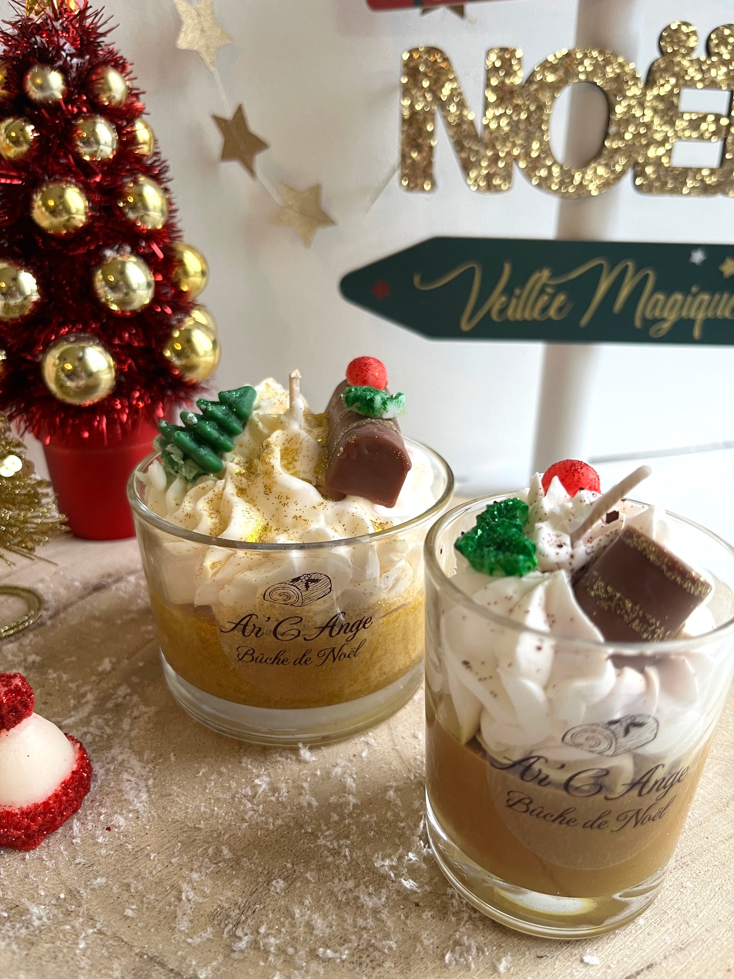 Bougie gourmande - Bûche de Noël