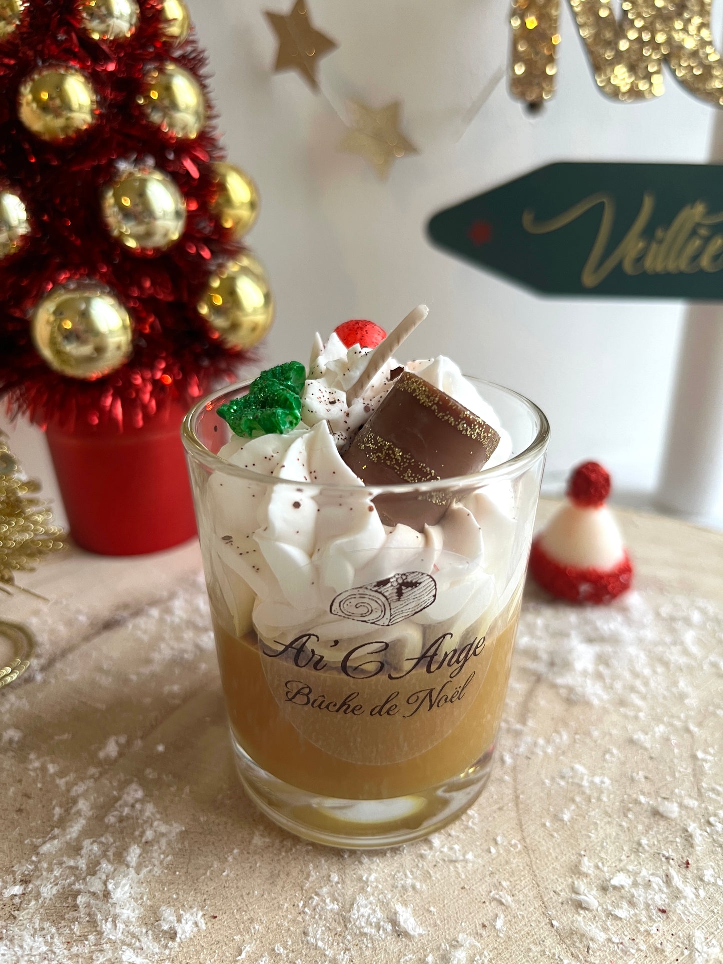 Mini bougie gourmande - Bûche de Noël
