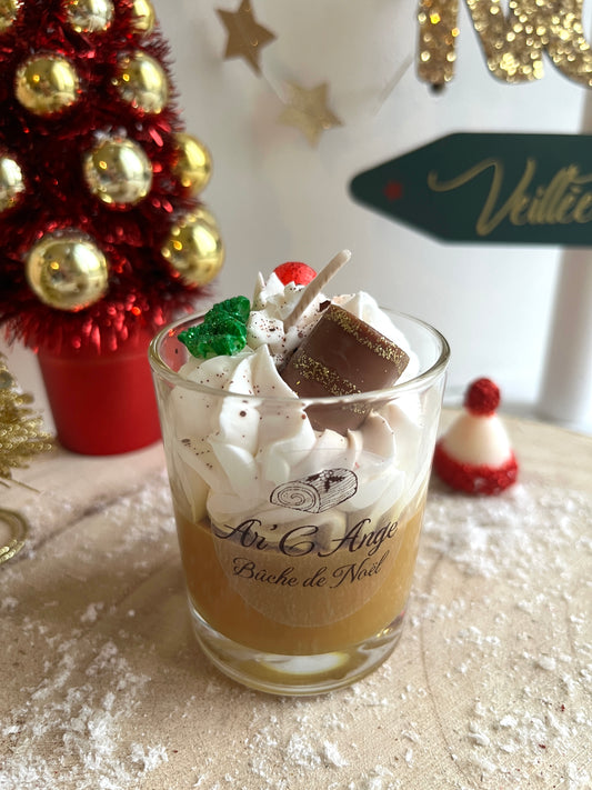 Mini bougie gourmande - Bûche de Noël