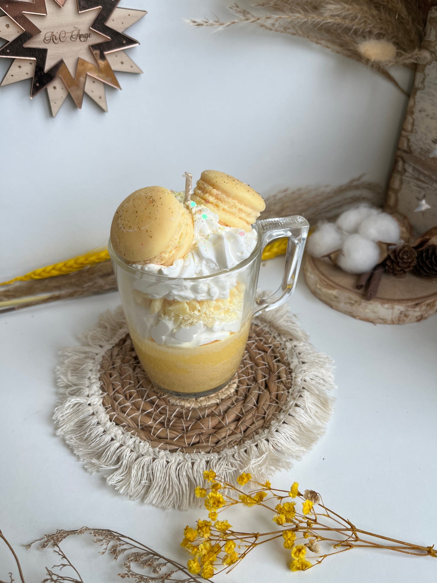 Bougie gourmande Macaron vanille