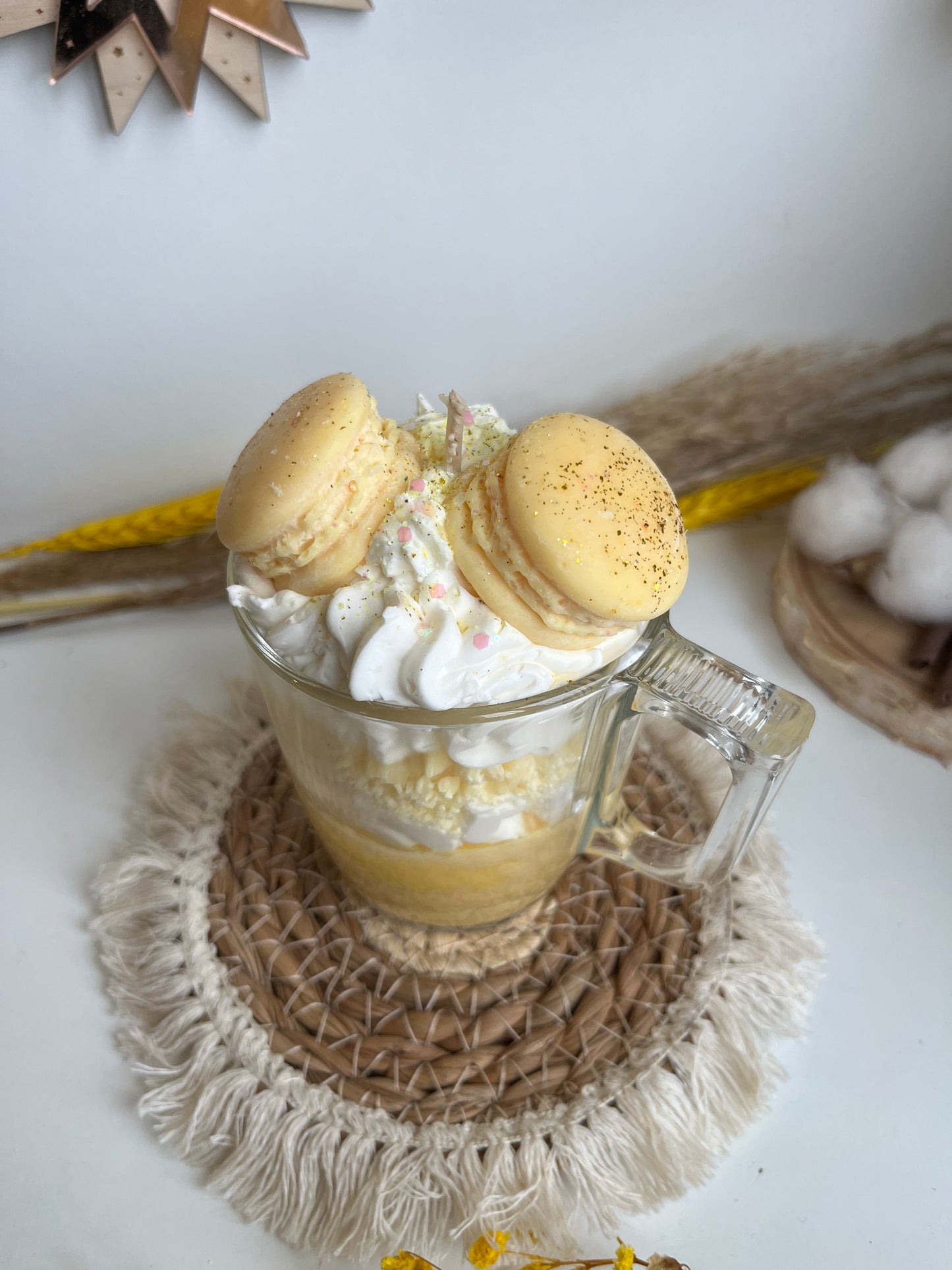 Bougie gourmande Macaron vanille