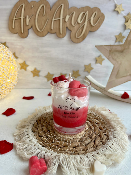 Mini bougie gourmande Saint valentin Kiss Kiss 😘