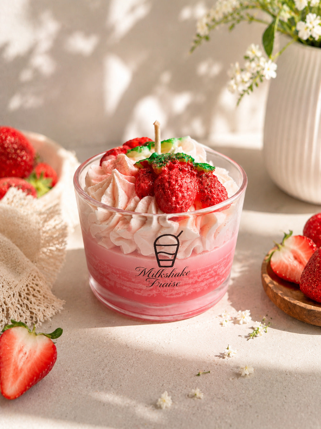 Bougie gourmande Milkshake Fraise 🍓