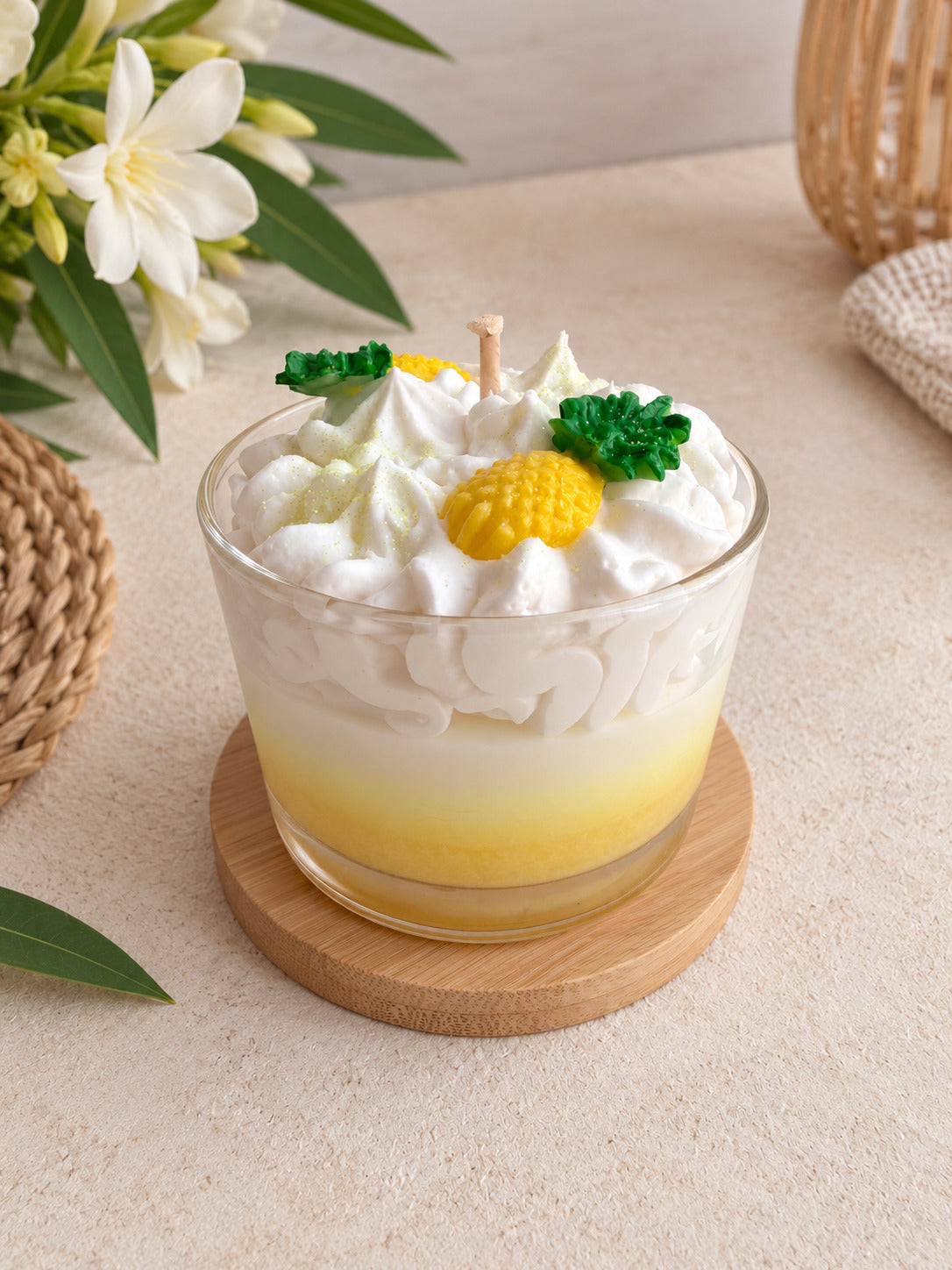 Bougie Cocktail Piña Colada- Bougie Parfumée Artisanale | Ar'C Ange